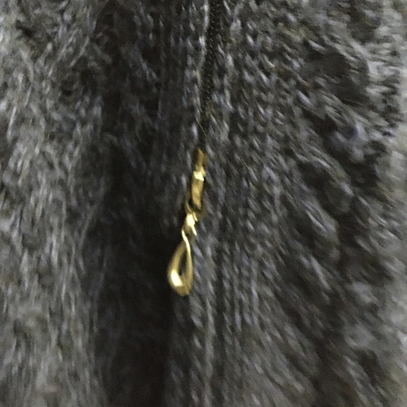 Women’s Aran Cable Knit Side Zip Sweater Size XL Deep Water Blue - Picture 4 of 7